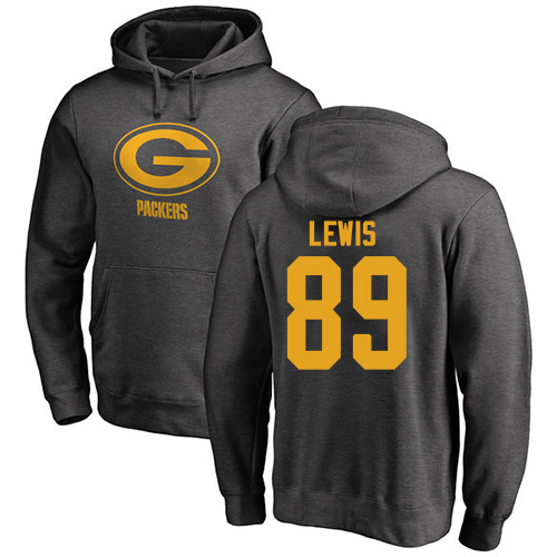 Men Green Bay Packers Ash #89 Lewis Marcedes One Color Nike NFL Pullover Hoodie Sweatshirts->nfl t-shirts->Sports Accessory
